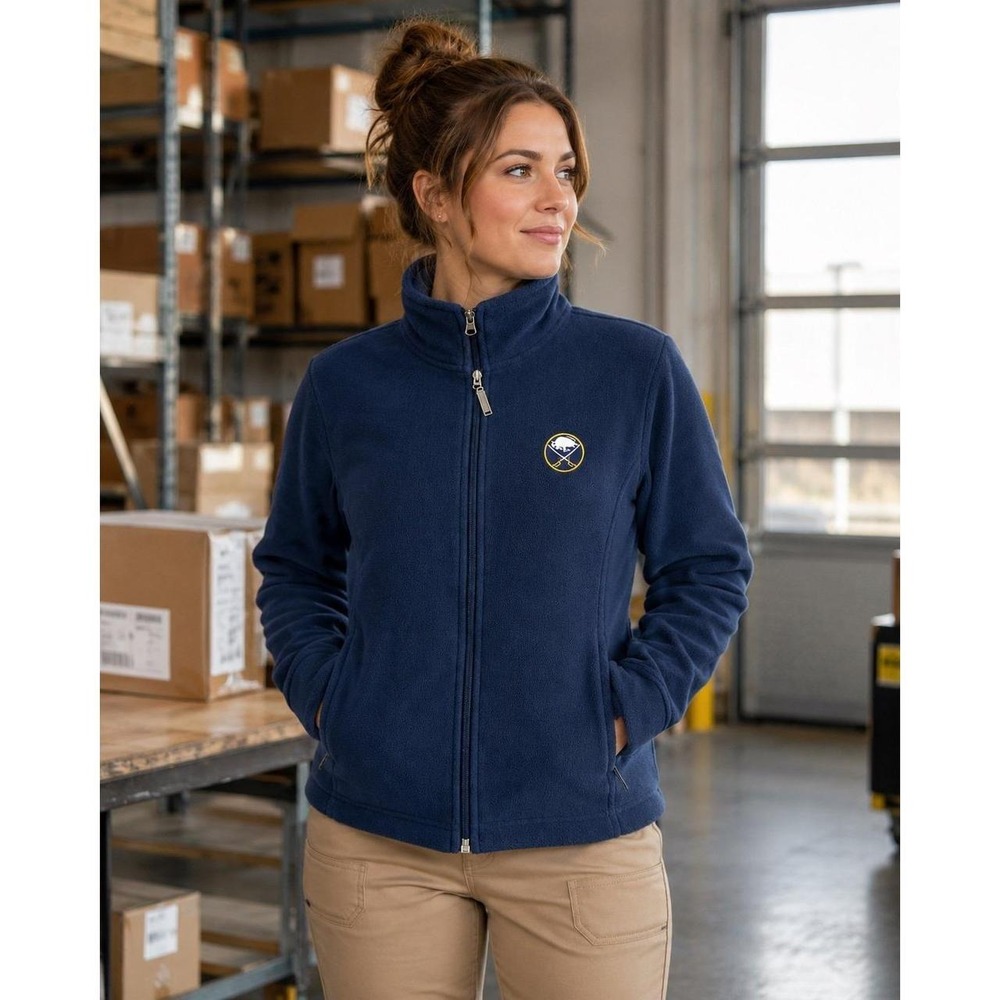Buffalo Sabres Navy Blue Fleece Jacket (Large)